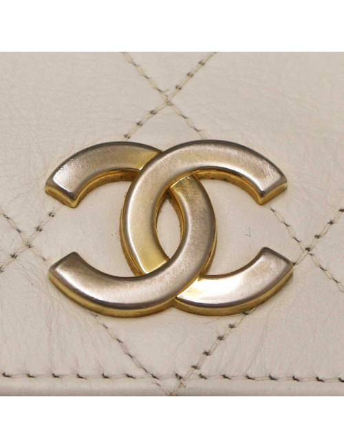Sac vintage CHANEL cuir blanc