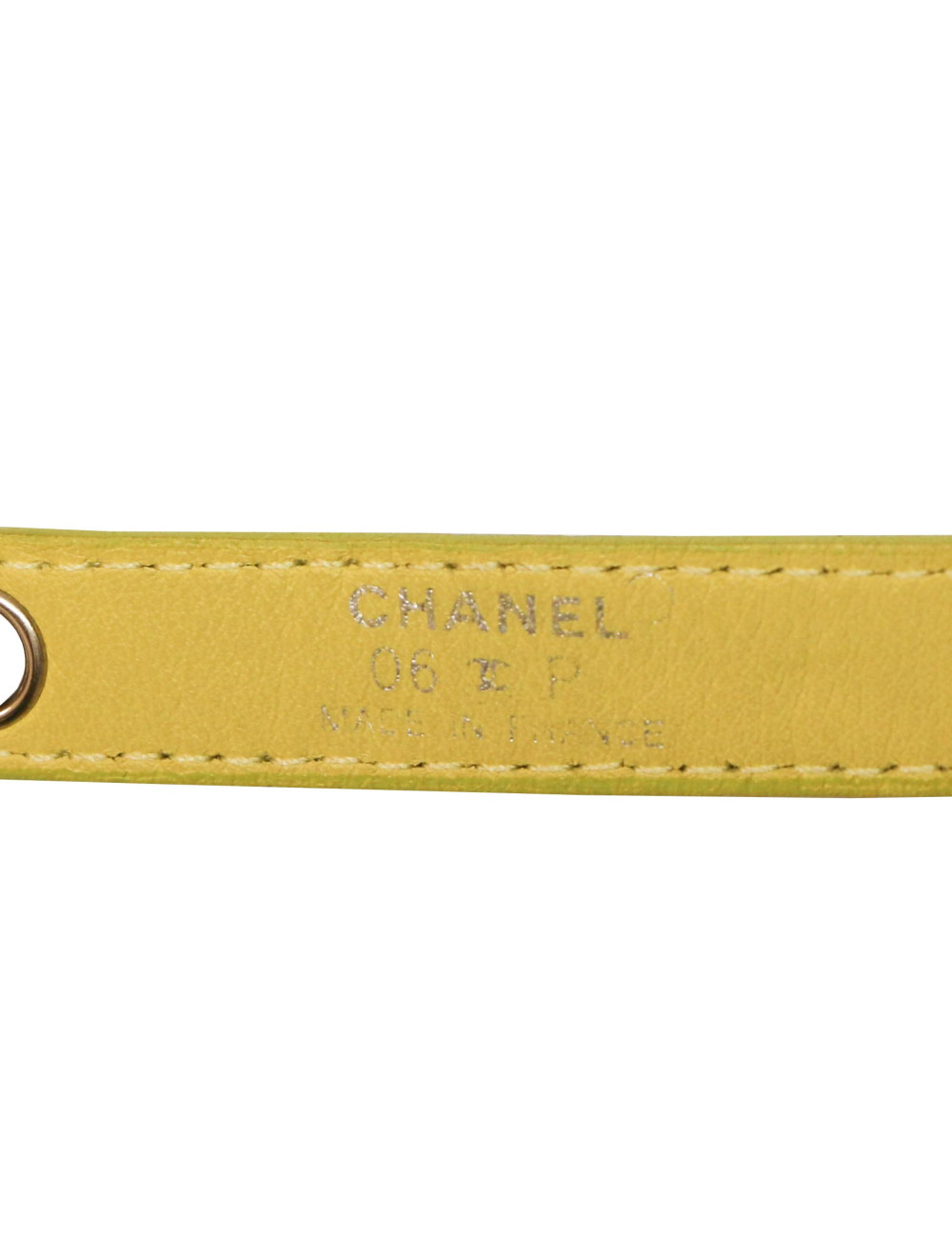 CHANEL yellow leather belt