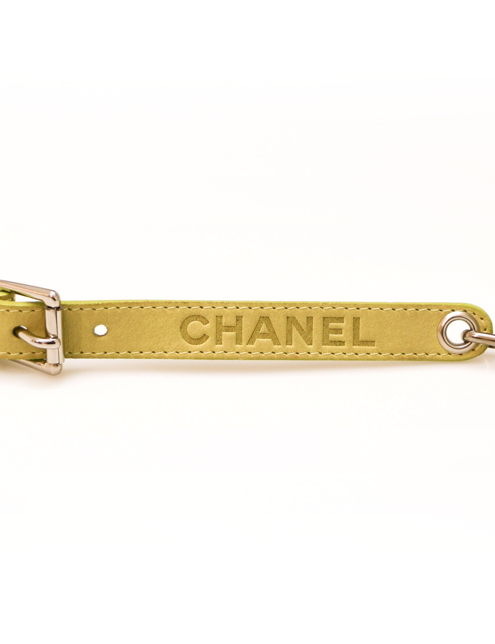 CHANEL yellow leather belt