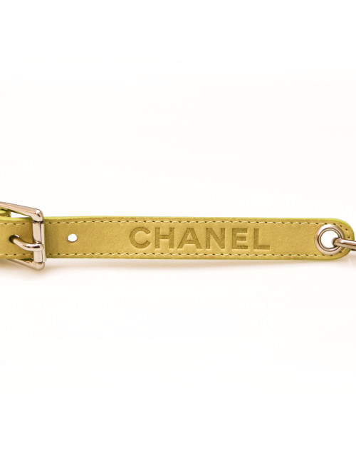 Ceinture CHANEL cuir jaune 
