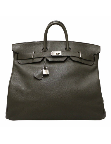 HERMES HAC Haut à courroies  green Togo leather