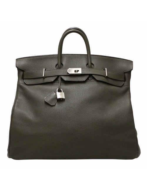 HERMES HAC Haut à courroies  green Togo leather