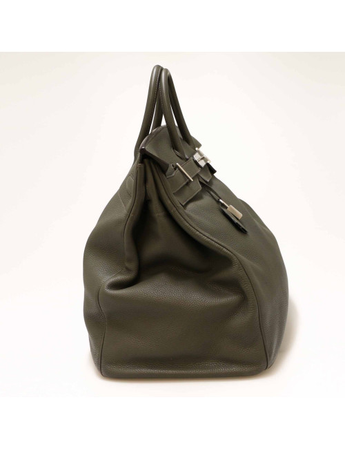 HERMES HAC Haut à courroies  green Togo leather