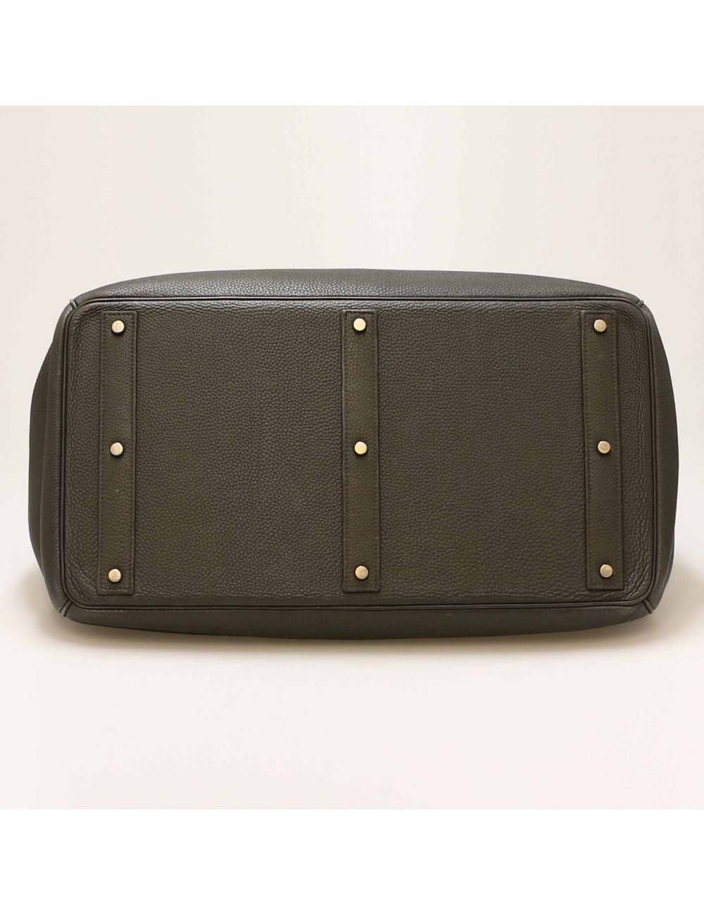 HERMES HAC Haut à courroies  green Togo leather