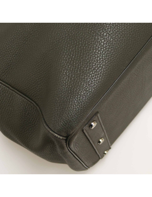 HERMES HAC Haut à courroies  green Togo leather