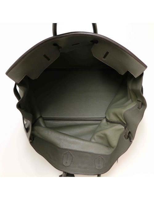 HERMES HAC Haut à courroies  green Togo leather
