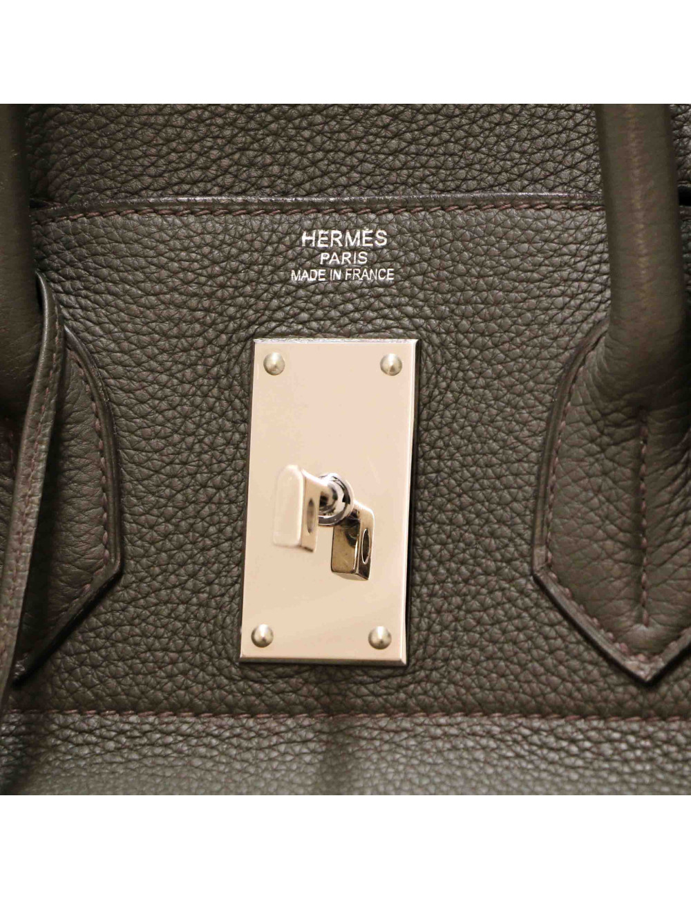 HERMES HAC Haut à courroies  green Togo leather