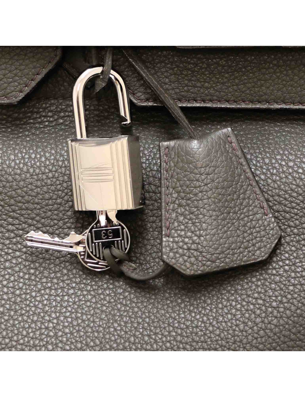 HERMES HAC Haut à courroies  green Togo leather