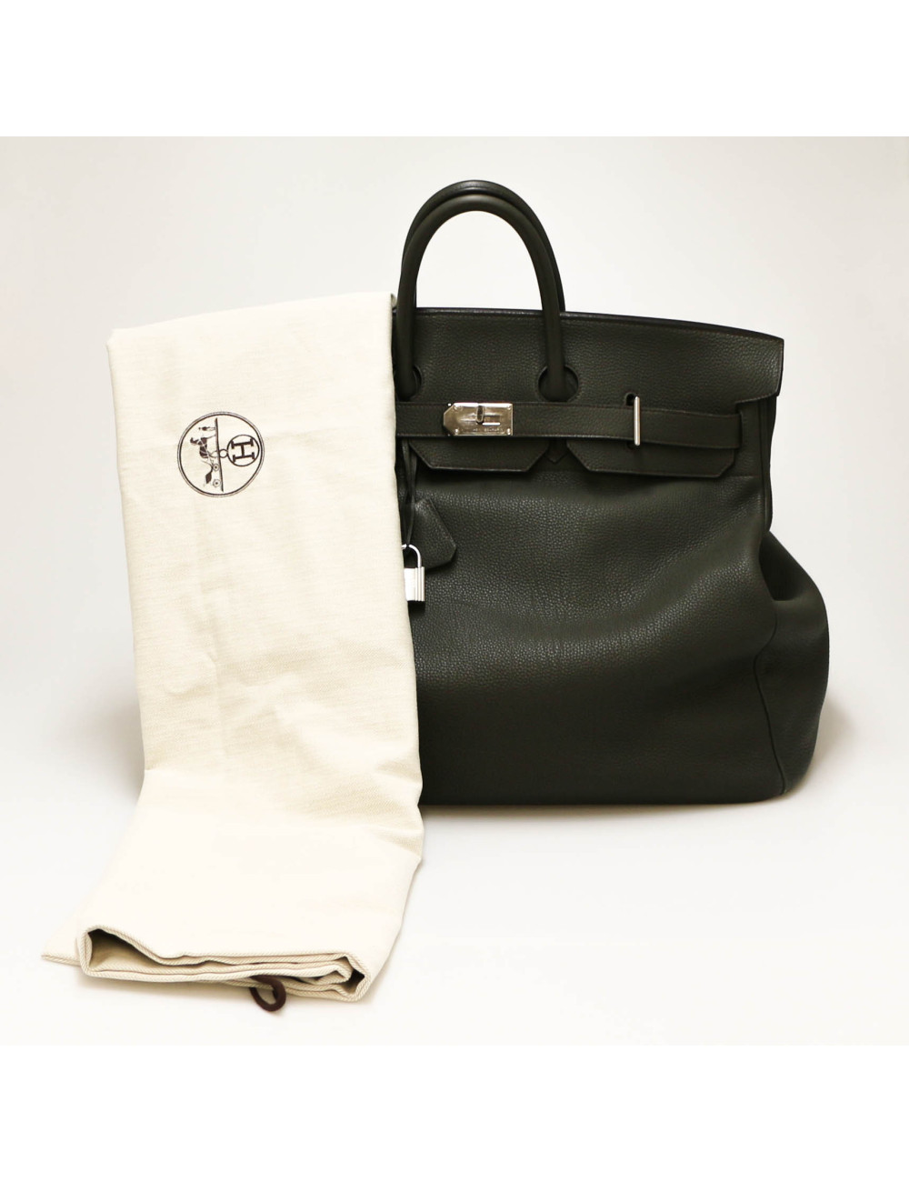 HERMES HAC Haut à courroies  green Togo leather