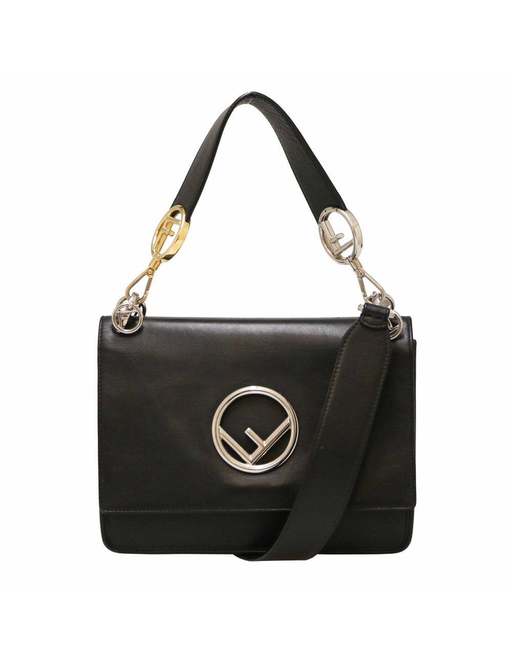 Sac bandoulière FENDI cuir noir