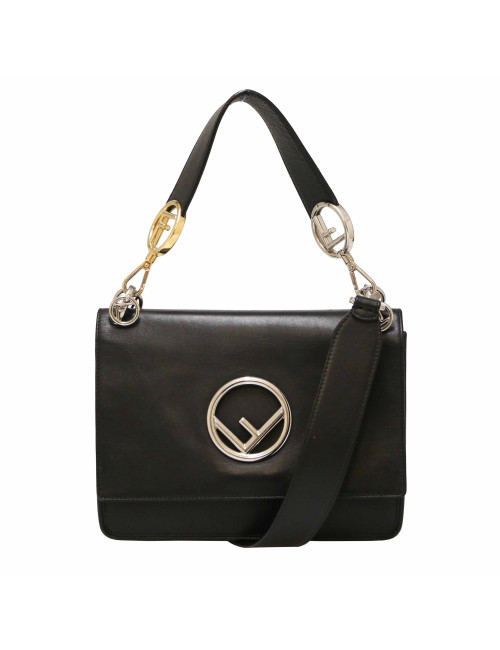 Sac bandoulière FENDI cuir noir