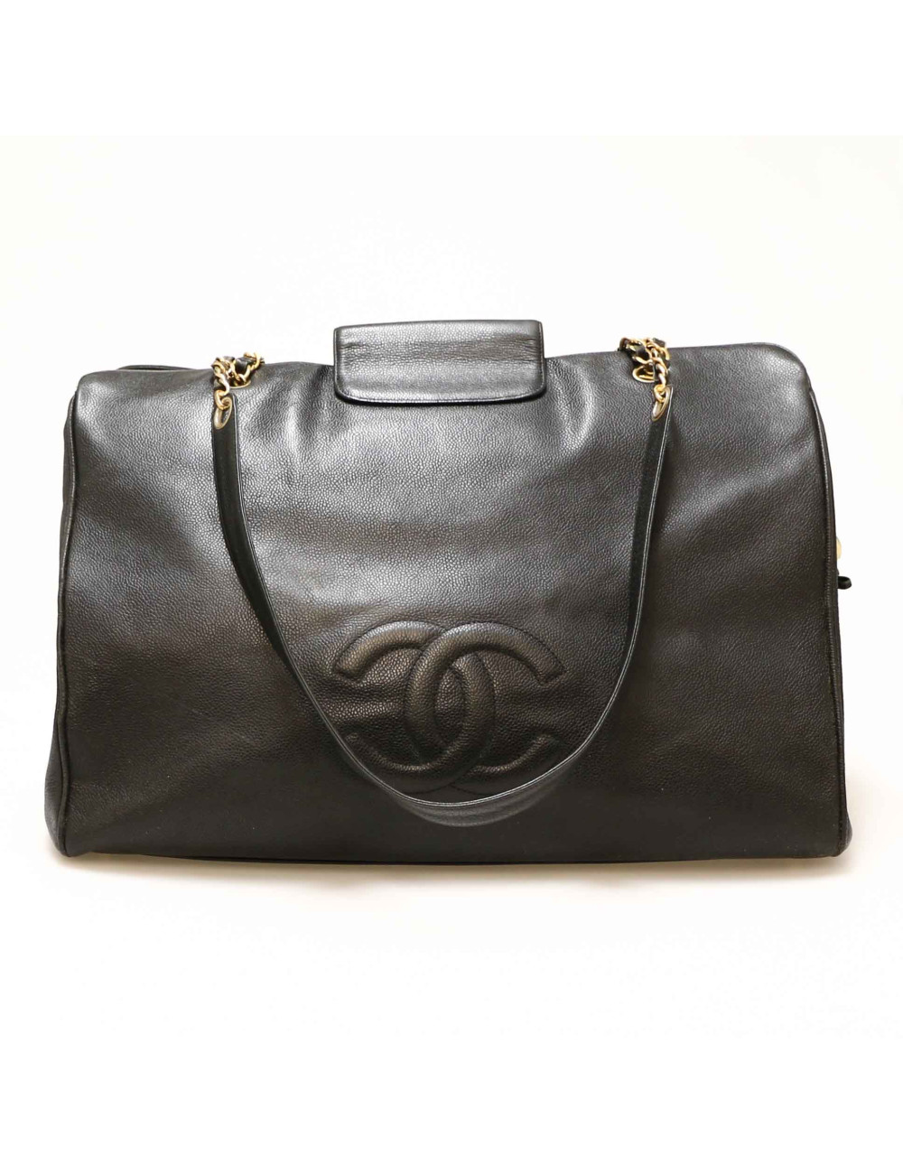Cabas XL CHANEL cuir caviar noir