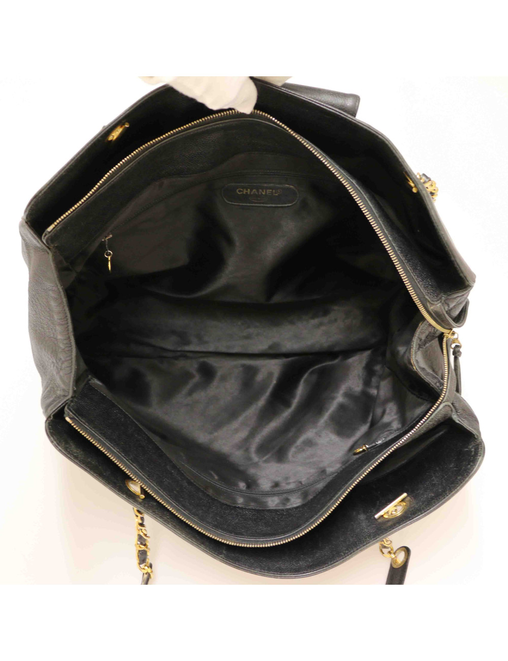 Cabas XL CHANEL cuir caviar noir