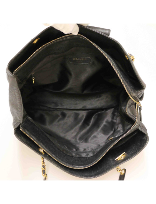 Cabas XL CHANEL cuir caviar noir