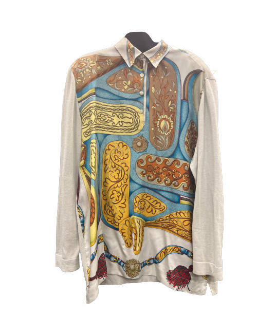 Chemise HERMES soie modèle "Festival"