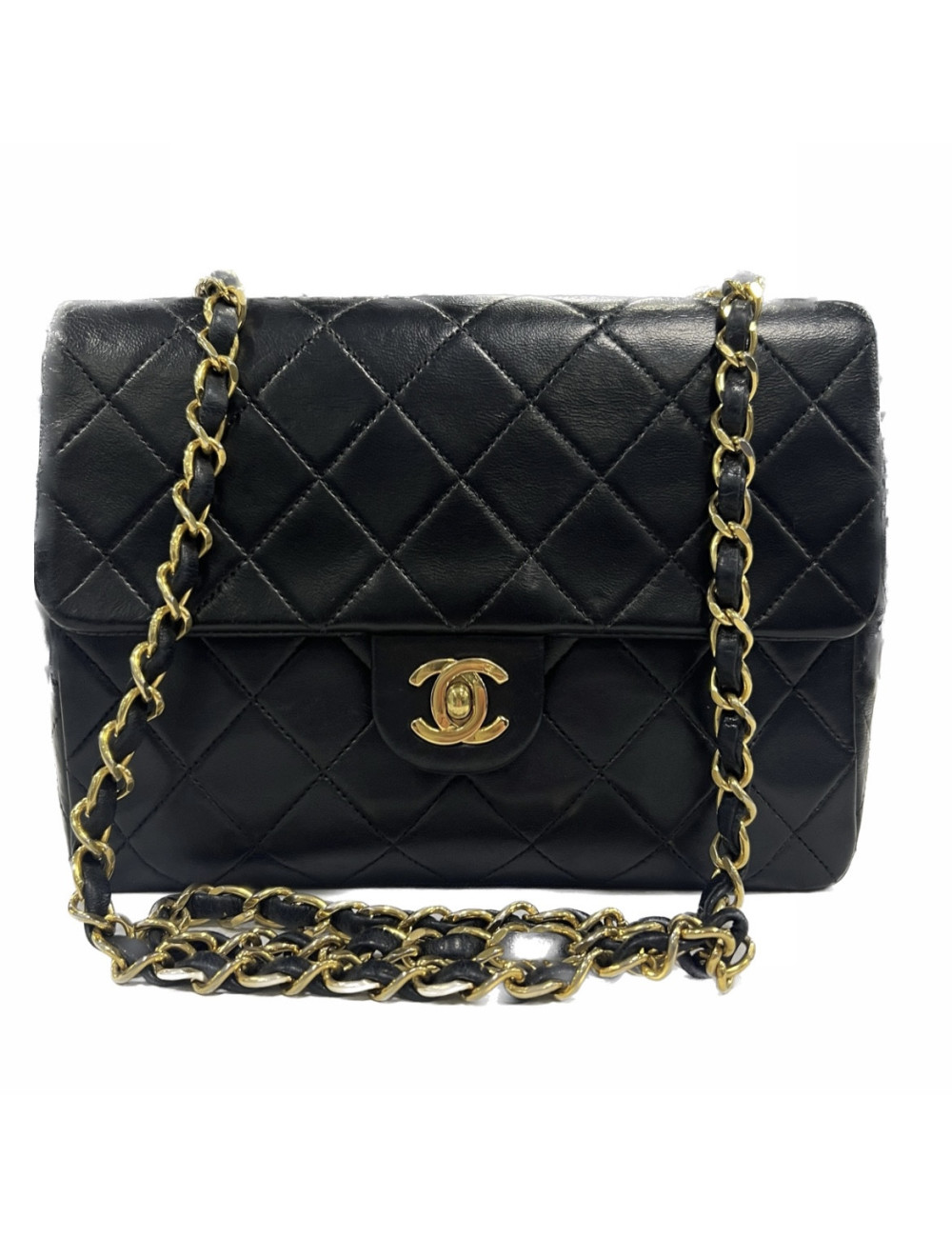 CHANEL Square matelassé noir