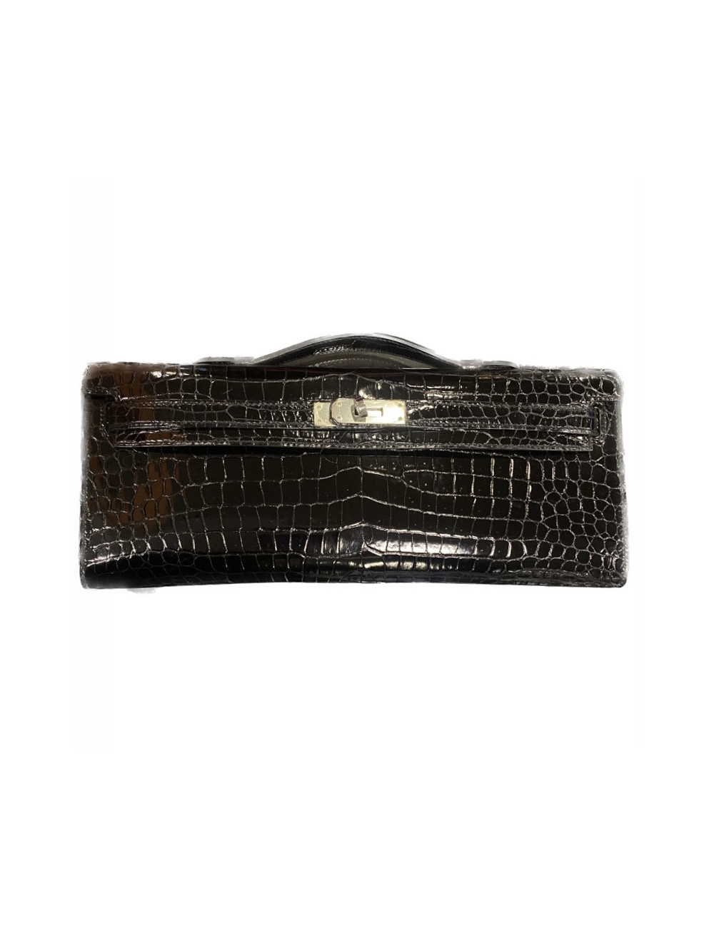 Kelly cut HERMES crocodile porosus noir