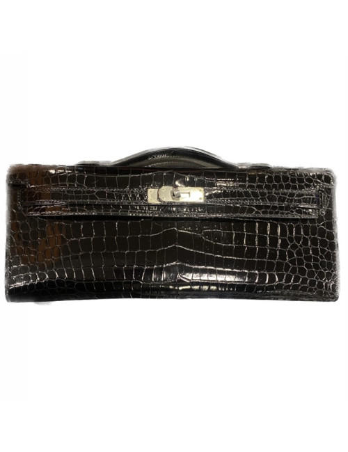 Kelly cut HERMES crocodile porosus noir