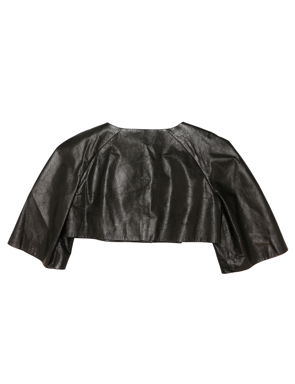 Veste courte T 38 CHANEL cuir noir 