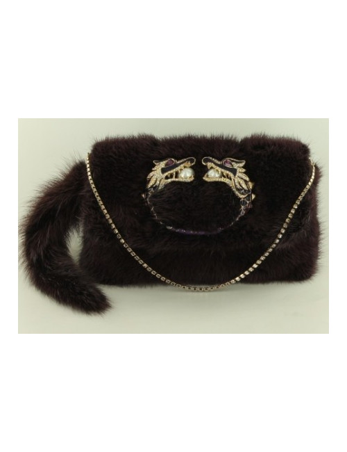 petit sac du soir GUCCI bijou en vison