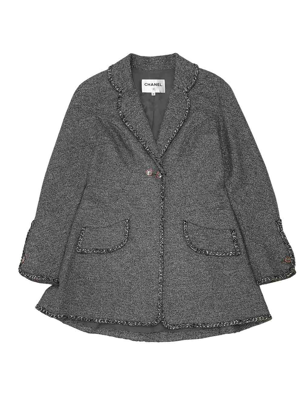 Veste T 38 CHANEL grise fils d'argent