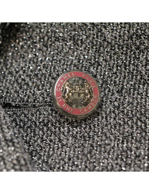 Veste T 38 CHANEL grise fils d'argent