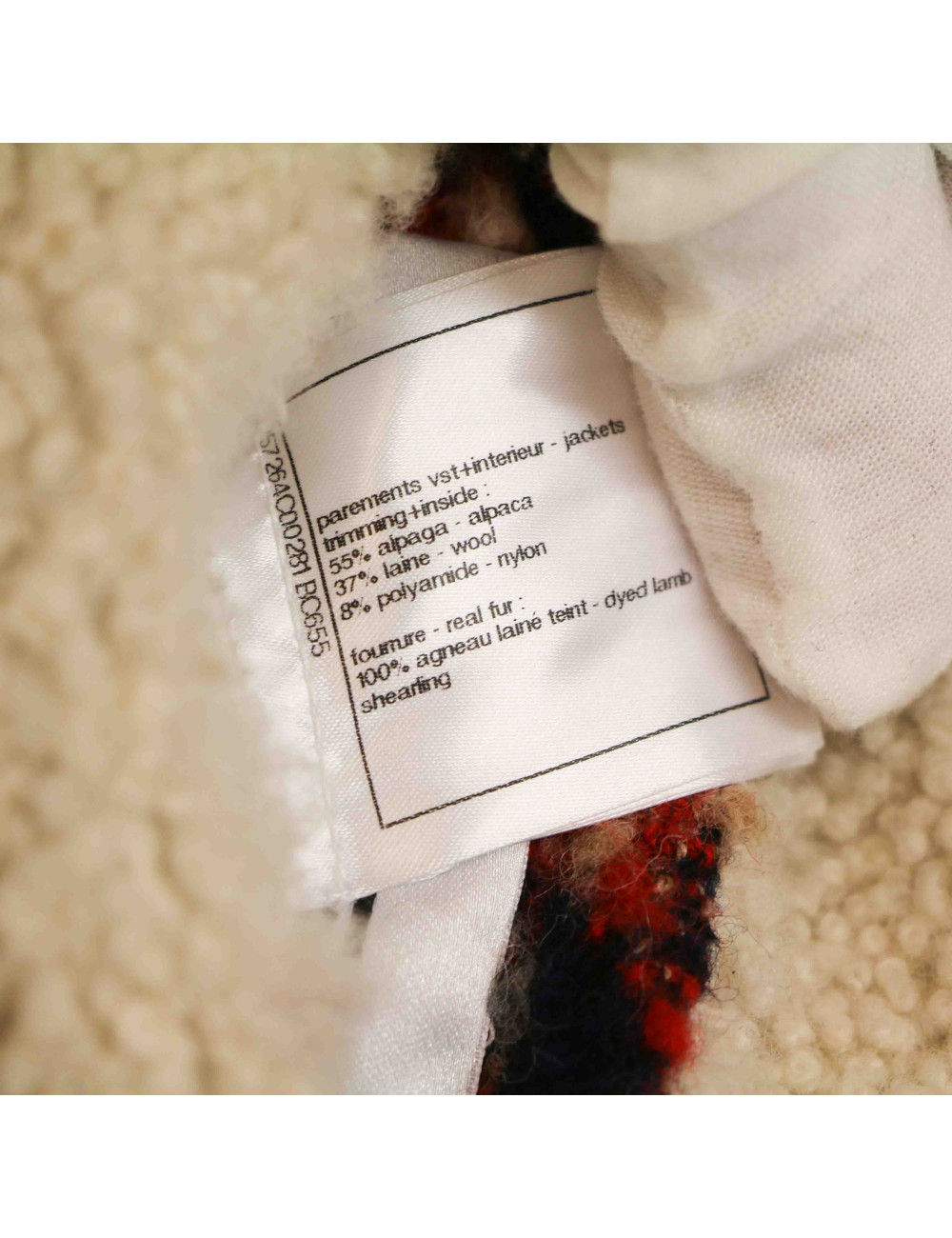 Veste CHANEL agneau lainée réversible