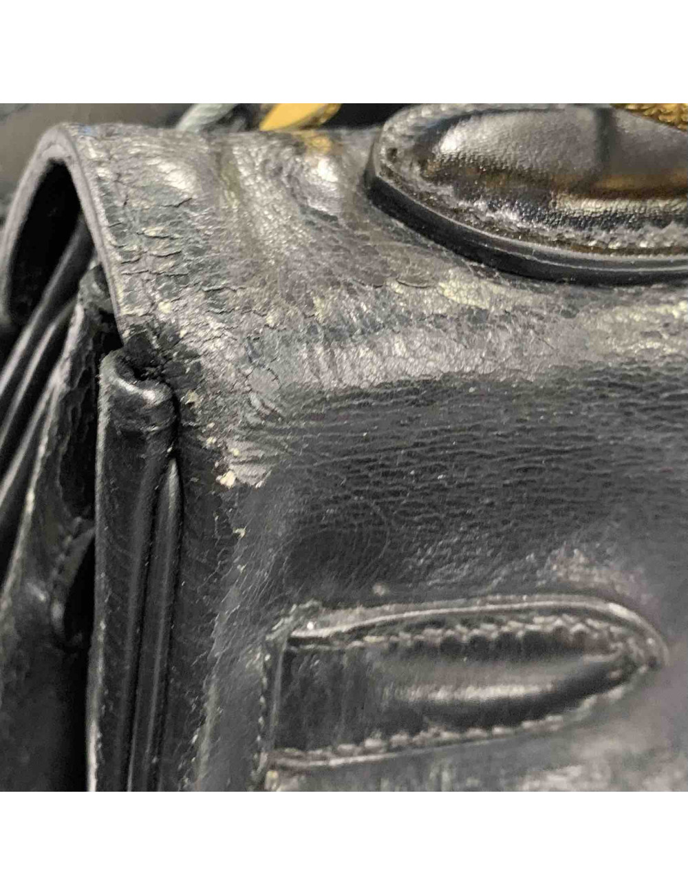 A REPARER Kelly 32 HERMES box noir Vintage