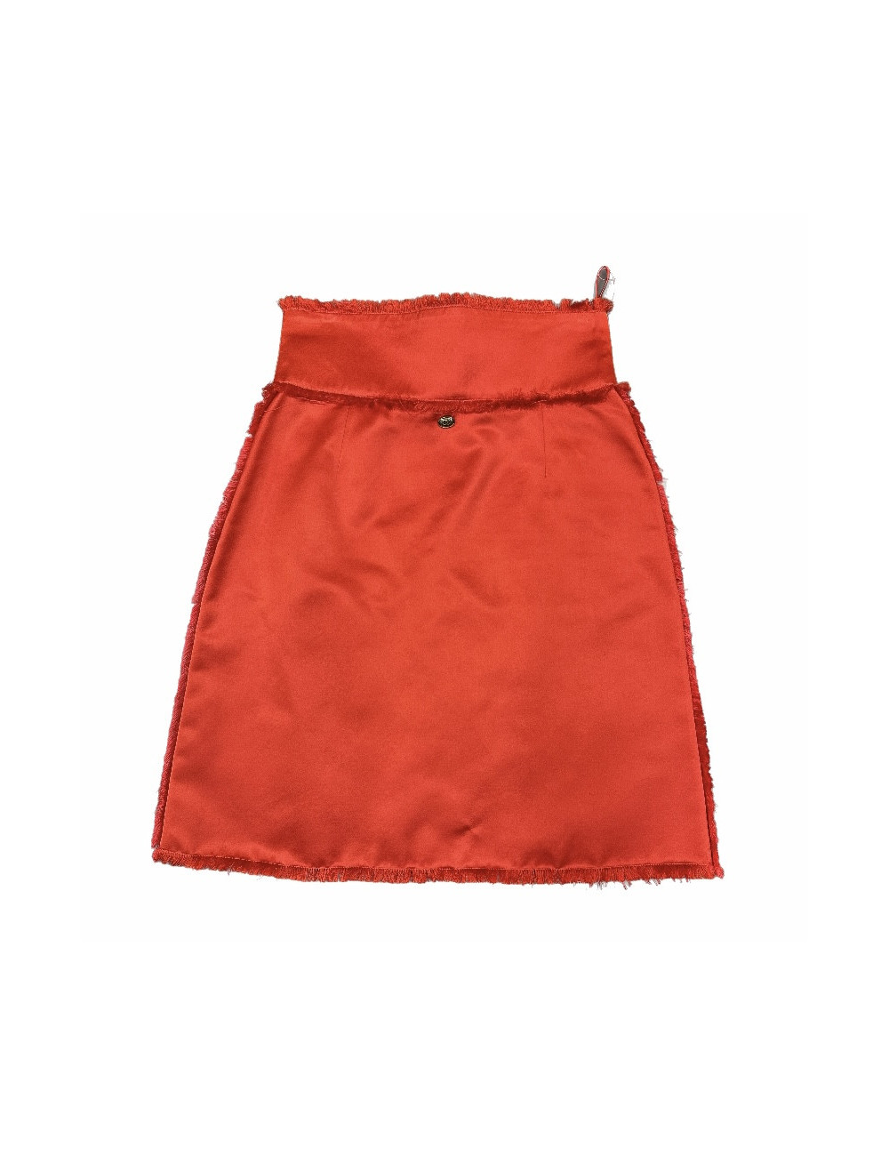 CHANEL T38 en red Duchess silk skirt
