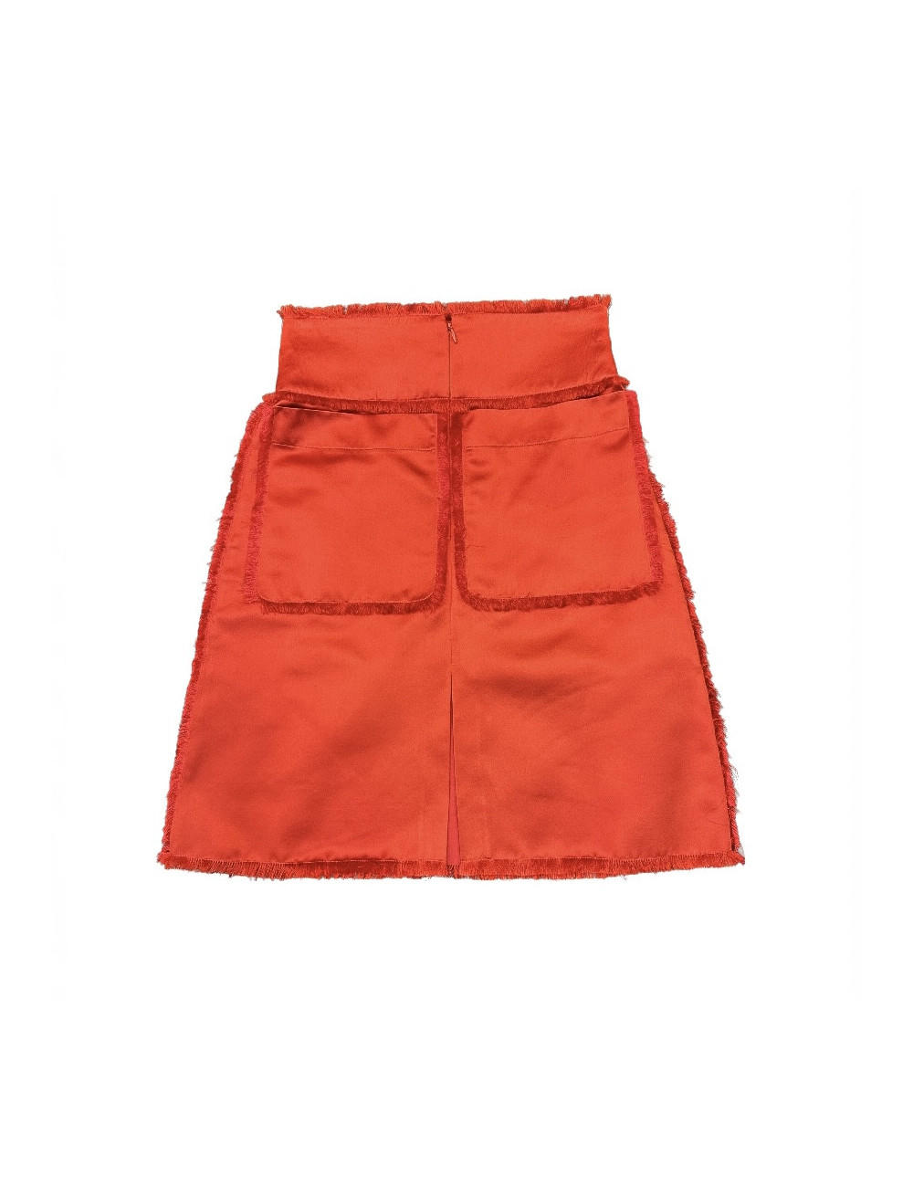 CHANEL T38 en red Duchess silk skirt