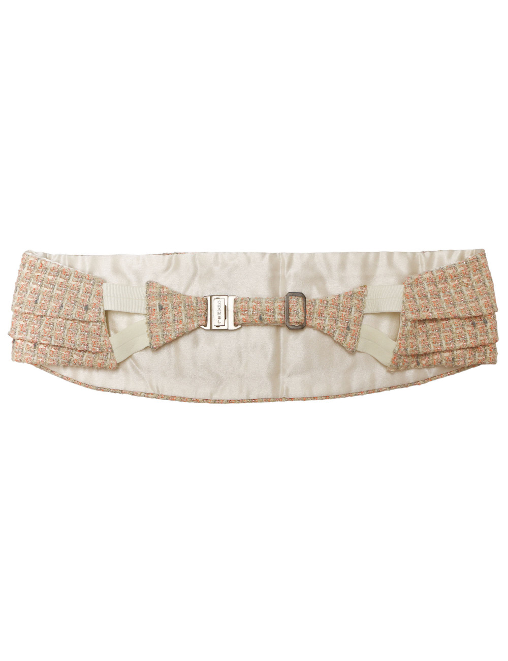 CHANEL wide tweed belt