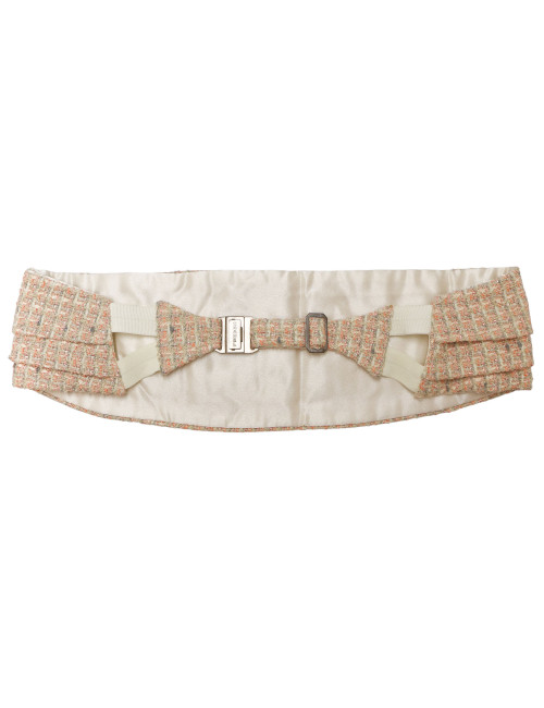CHANEL wide tweed belt