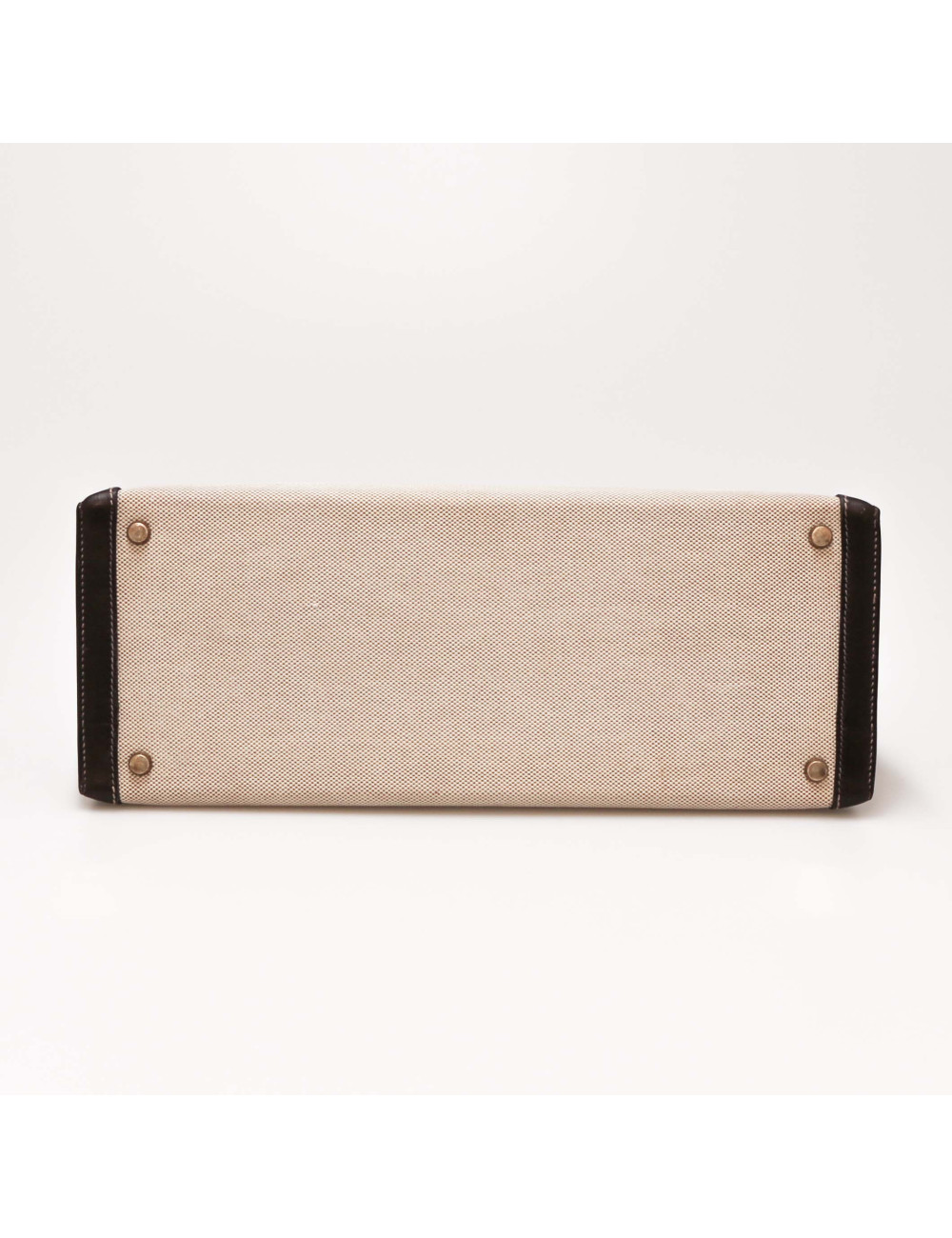 Kelly 35 HERMES toile et cuir marron