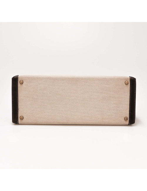 Kelly 35 HERMES toile et cuir marron