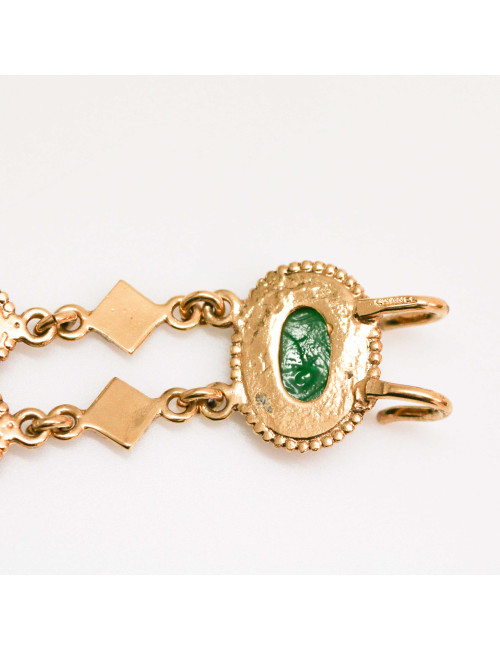 CHANEL Vintage emerald molten glass belt 