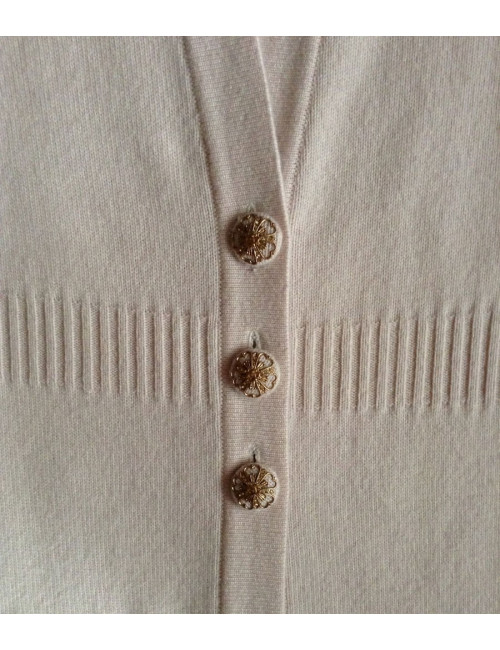 gilet long CHANEL cachemire rose t 38