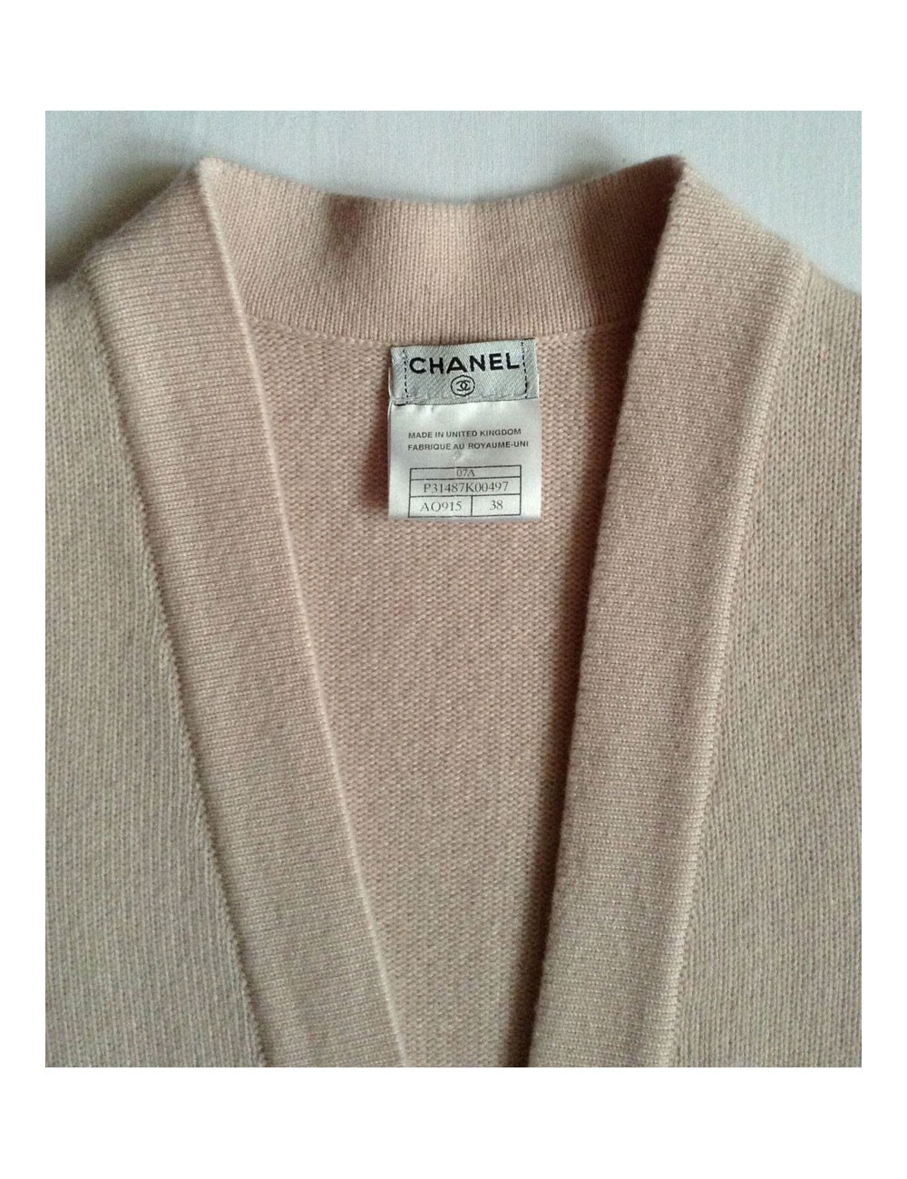 Gilet long CHANEL cachemire rose t 38