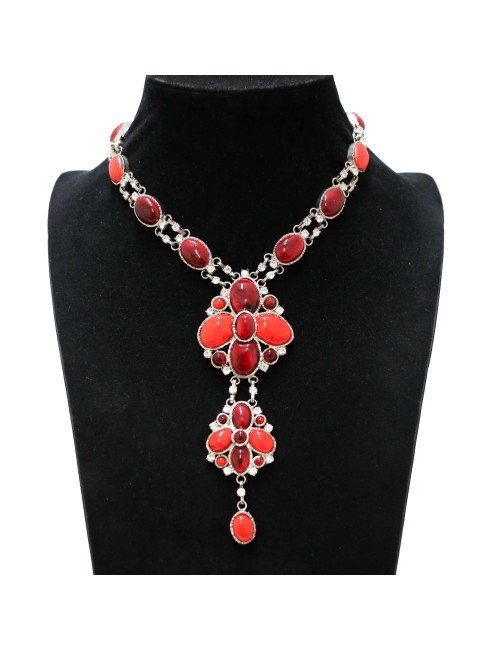 Collier cravate MARGUERITE DE VALOIS pâte de verre