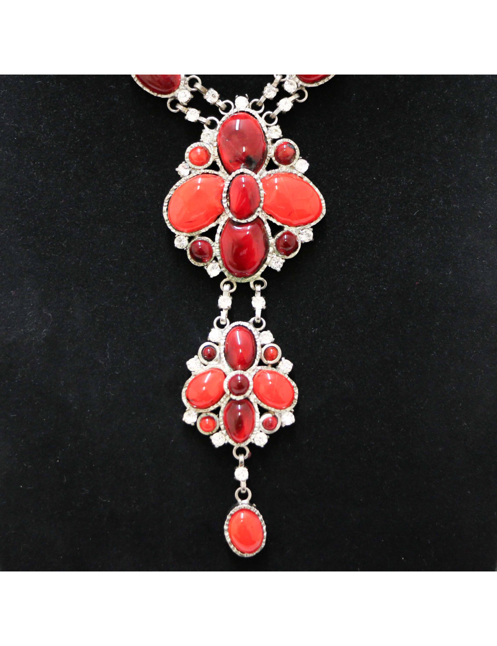 MARGUERITE DE VALOIS molten glass neck-tie necklace