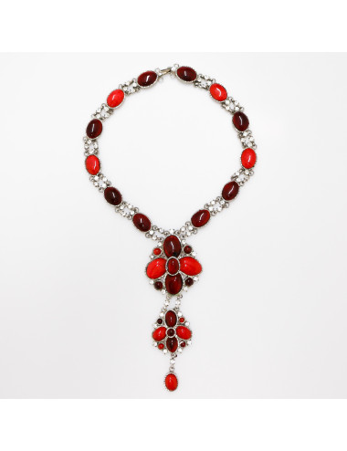 Collier cravate MARGUERITE DE VALOIS pâte de verre 2