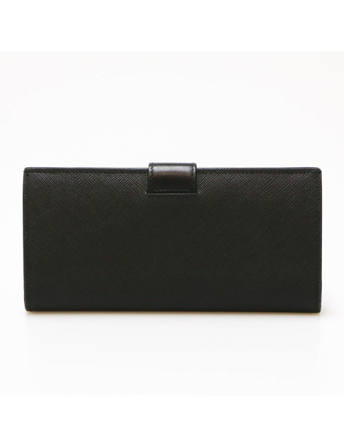 Portefeuille PRADA cuir Saffiano noir 