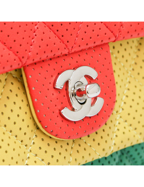 CHANEL tricolor Timeless bag in perforated leather