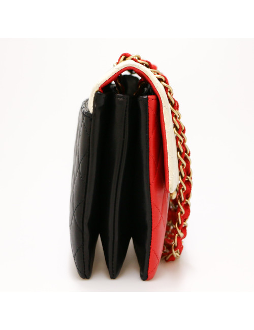 Sac CHANEL cuir d'agneau tricolore
