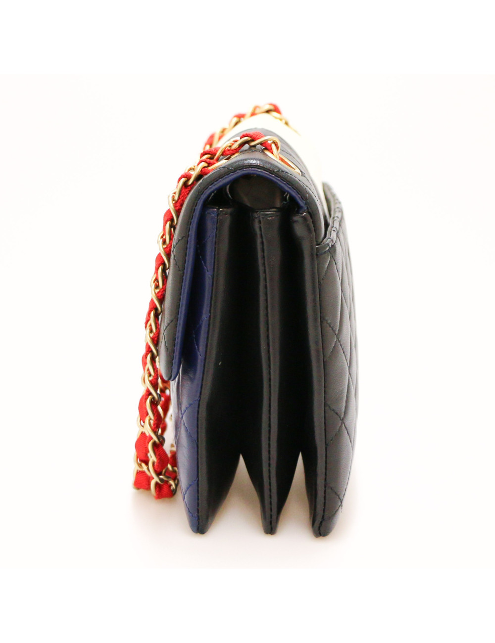 Sac CHANEL cuir d'agneau tricolore