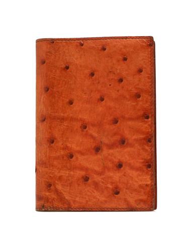 Porte agenda HERMES autruche cognac