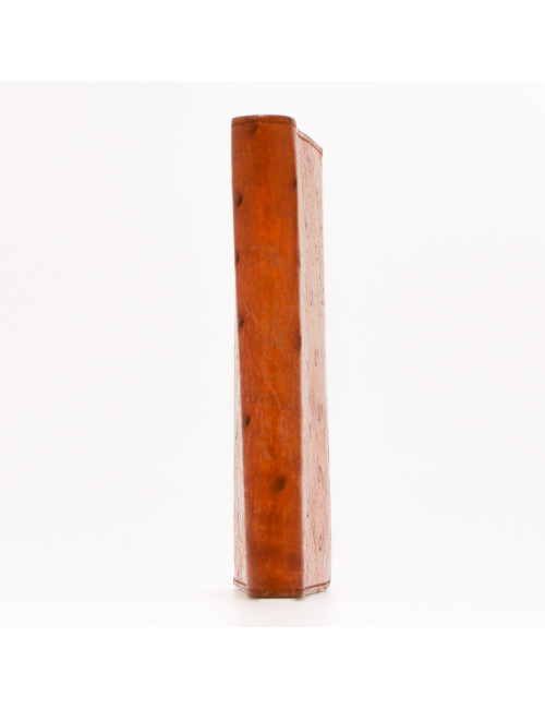 HERMES cognac ostrich leather datebook cover