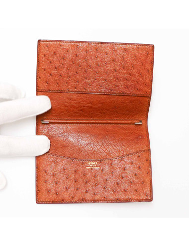 Porte agenda HERMES autruche cognac 2