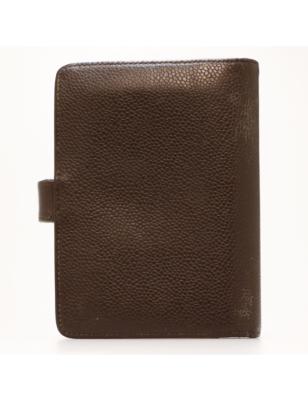 CHANEL vintage brown leather datebook cover