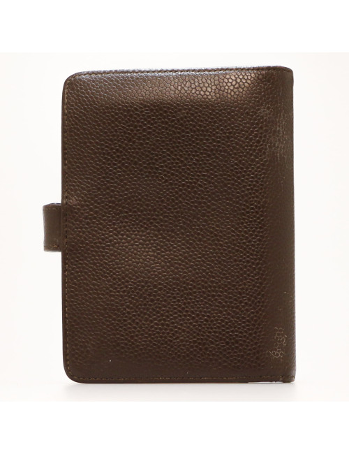 CHANEL vintage brown leather datebook cover