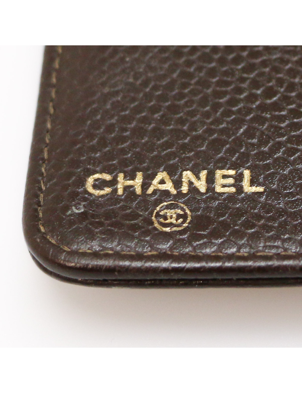 CHANEL vintage brown leather datebook cover